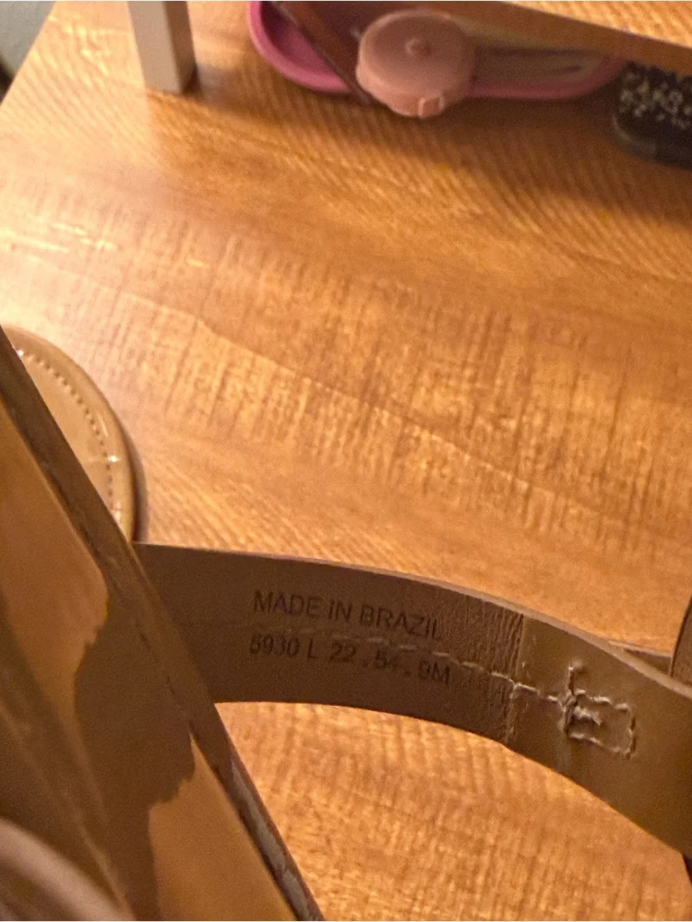 Tory Burch Camel Patent Miller Logo Thong Sandals